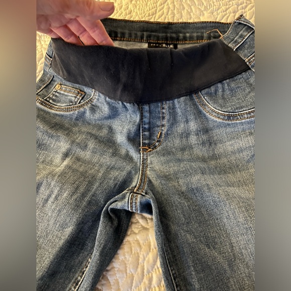 Motherhood Maternity Indigo blue distressed maternity jeans - Picture 7 of 16
